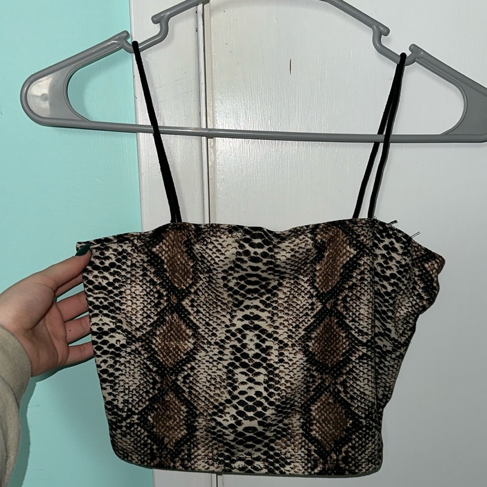 Shein snake print cropped tank